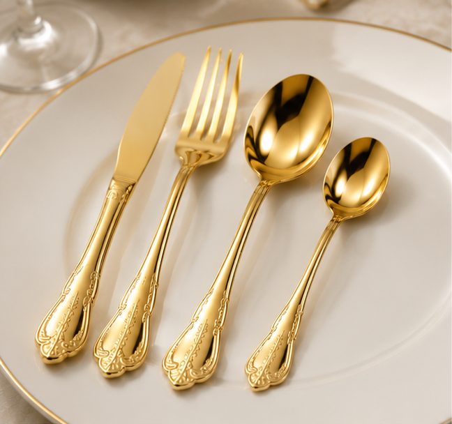 Luxury 24K Gold Plated Flatware Set