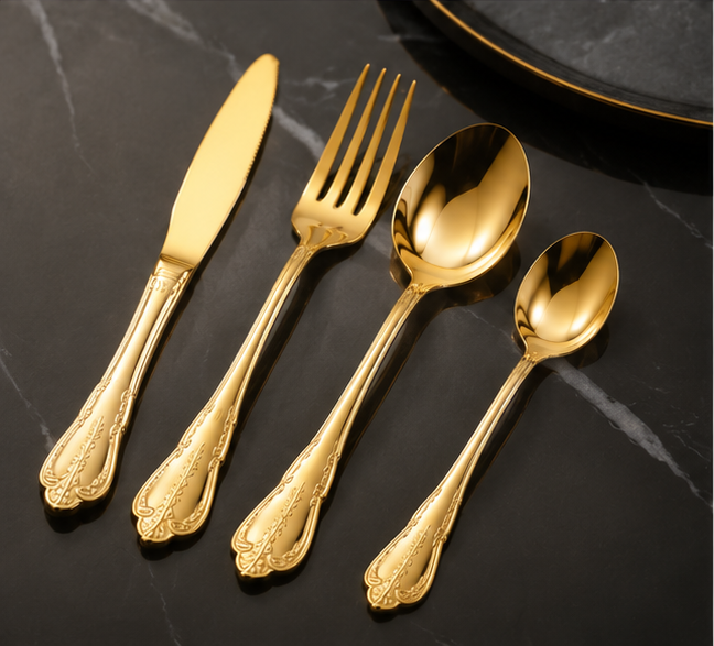 Luxury 24K Gold Plated Flatware Set - Image 3