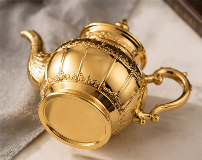 Luxury 24K Gold Plated Tea Pot - Image 4